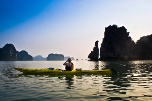 Kayaking to discover Halong Bay
