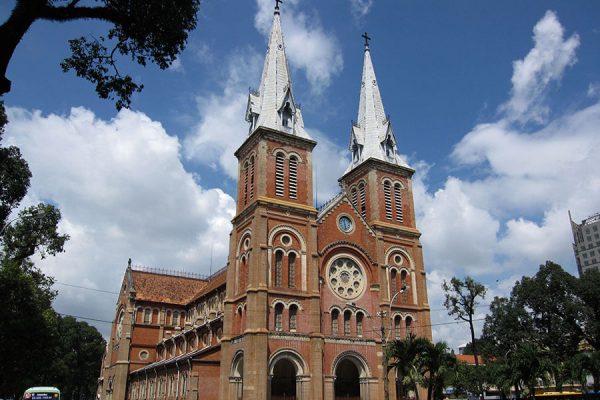 Beautiful landscape at Notre Dame Cathedral, Ho Chi Minh Tours