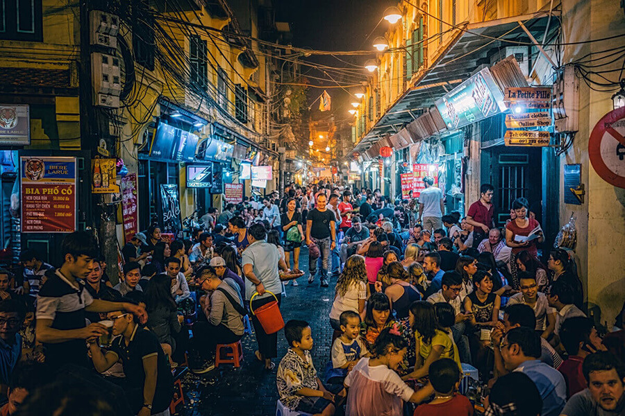 Hanoi Old Quarter at night, Vietnam Local tours