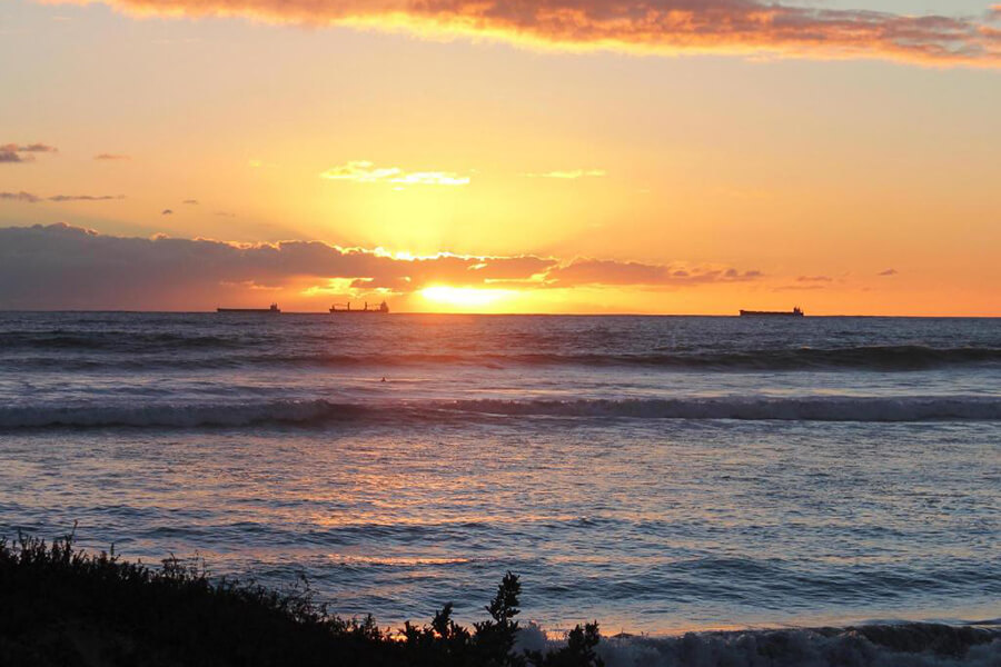 Sunset in Hoian, Cua Dai Beach, Vacation beach in Vietnam