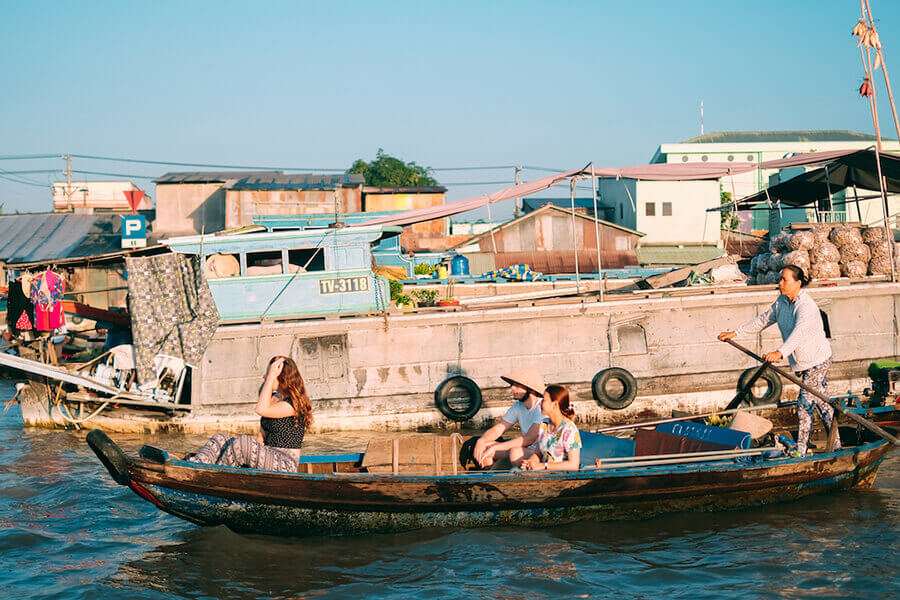 Floating market in Mekong Delta, Vietnam Adventure Tours