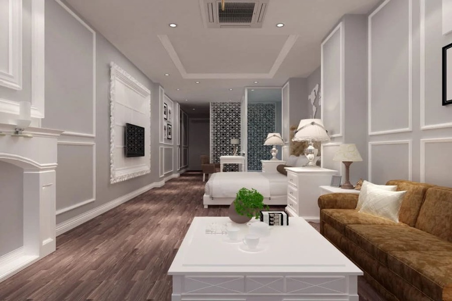 Comfortable spa massage room in Hanoi, Vietnam